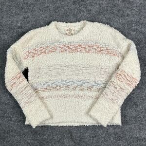 Hippie Rose Sweater‎ Women's Small Cream Textured Knit Pullover Boho Cozy